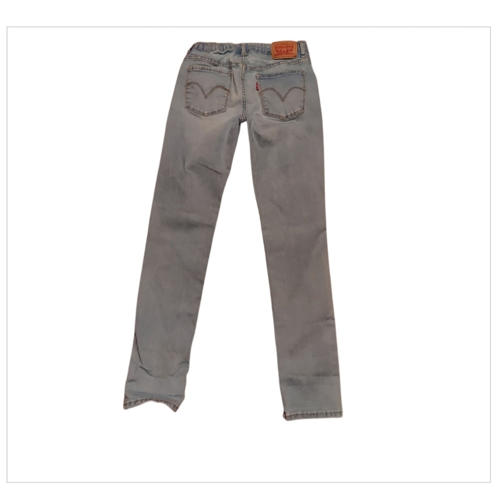 Levis Girls 711 Skinny Jeans Size 12 Regular Light Wash Low Rise School Preppy
